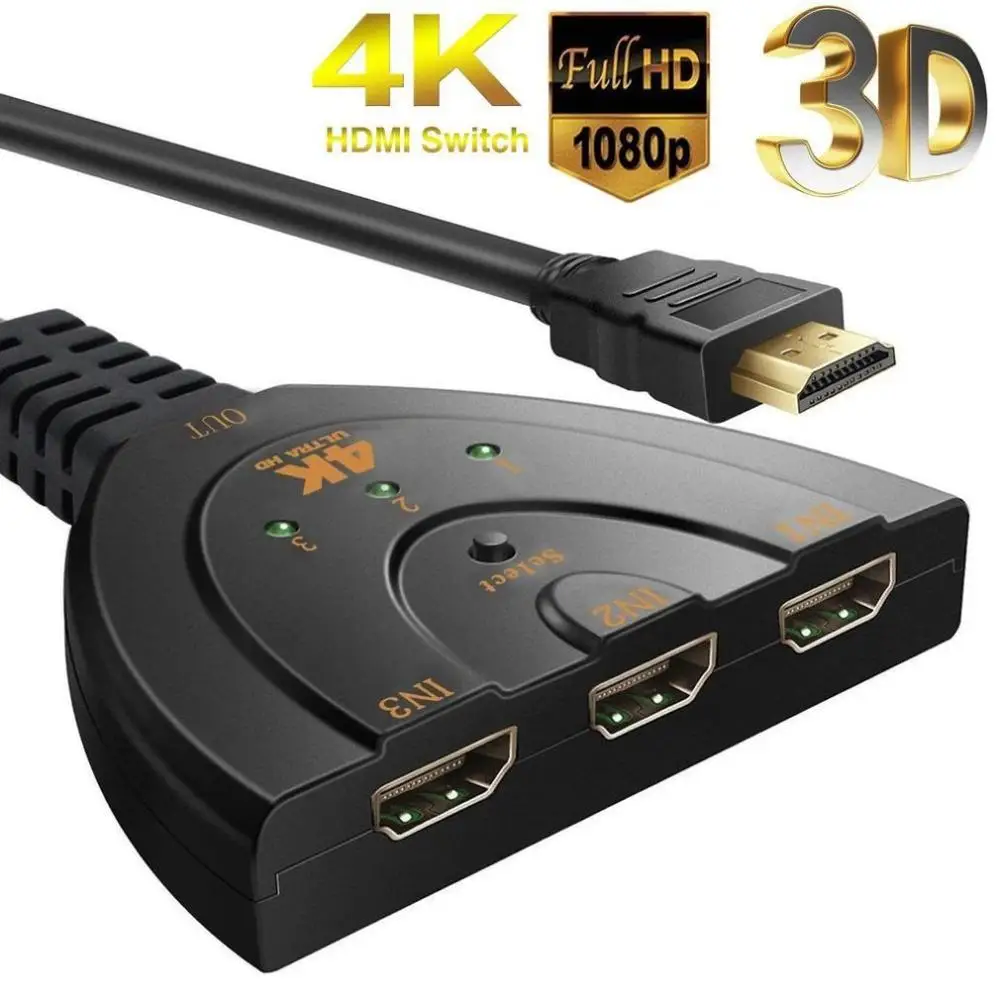 Kaasaskantav 3 HDMI-ühilduvate Sadamate Ja 1 HDMI-ühilduvate Välja 1080P 3D-Pildi Ekraan, Multi Media Seadmed