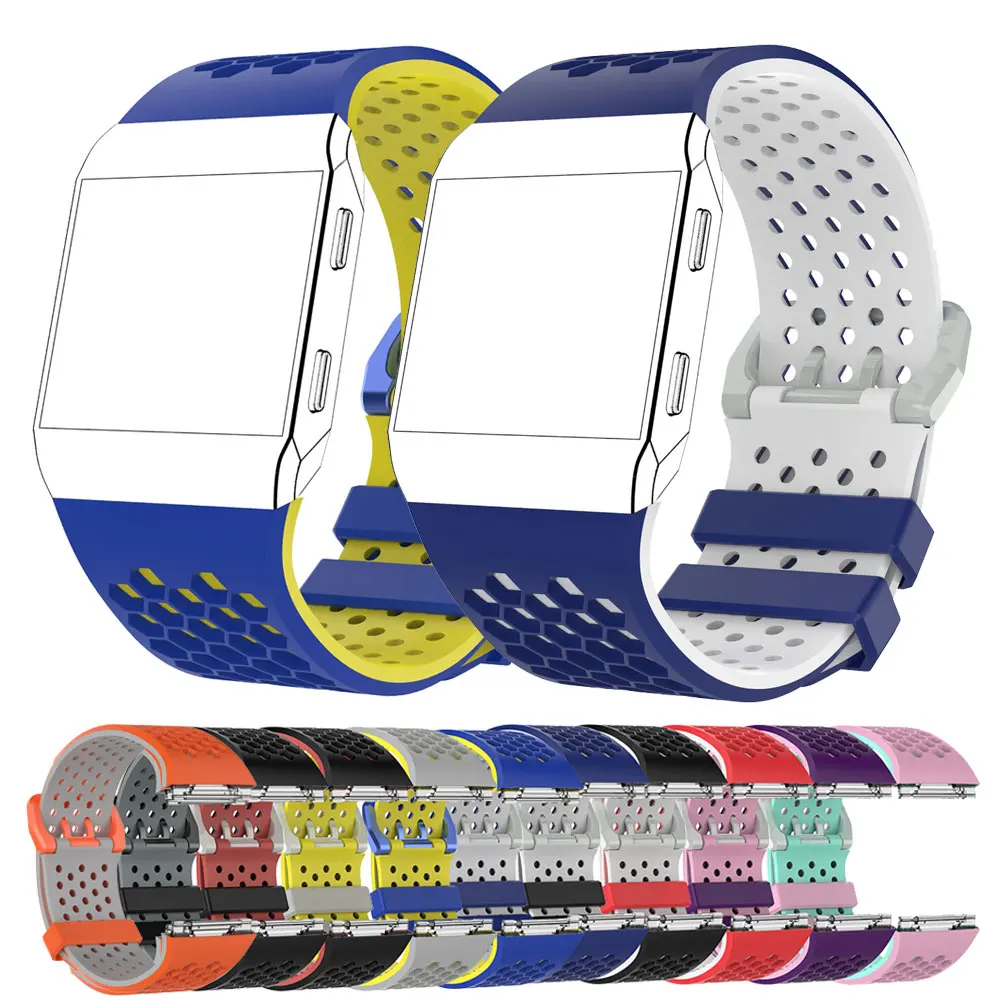 Kaks värvi Silikoonist Wristbands Jaoks Fitbit Ionic Käevõru Rihm Bänd Fitbit Ionic Smart Watch Watchband Reguleeritav Tarvikud