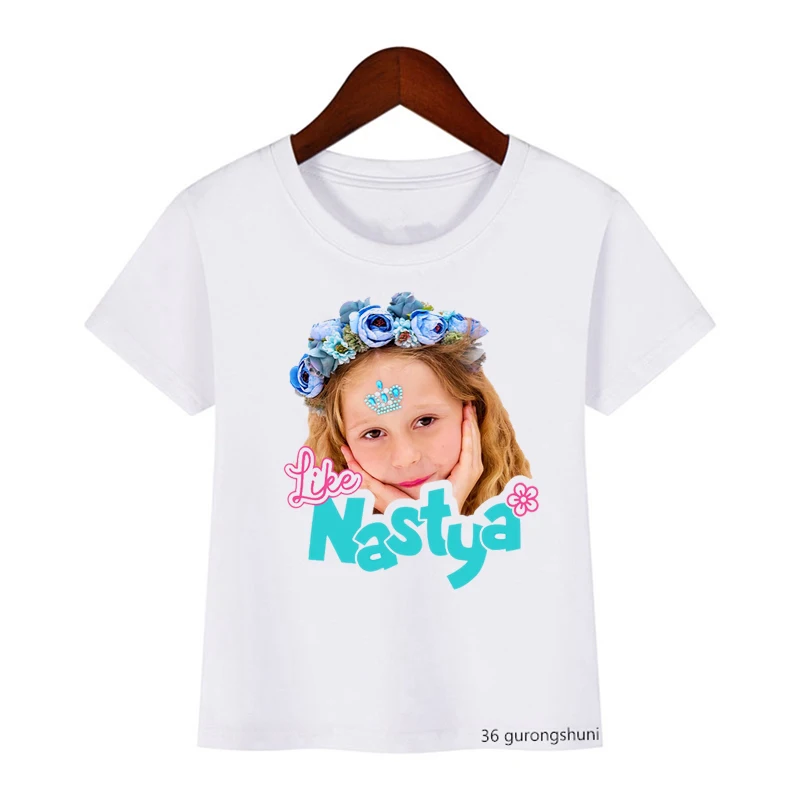Kawaii Tüdrukute T-Särgid Armas Nagu Nastya Lapsed Tshirt Suvel Tüdrukute Riided Fashion Laste T-Särgid Valge Roosa Lühikese varrukaga Topid