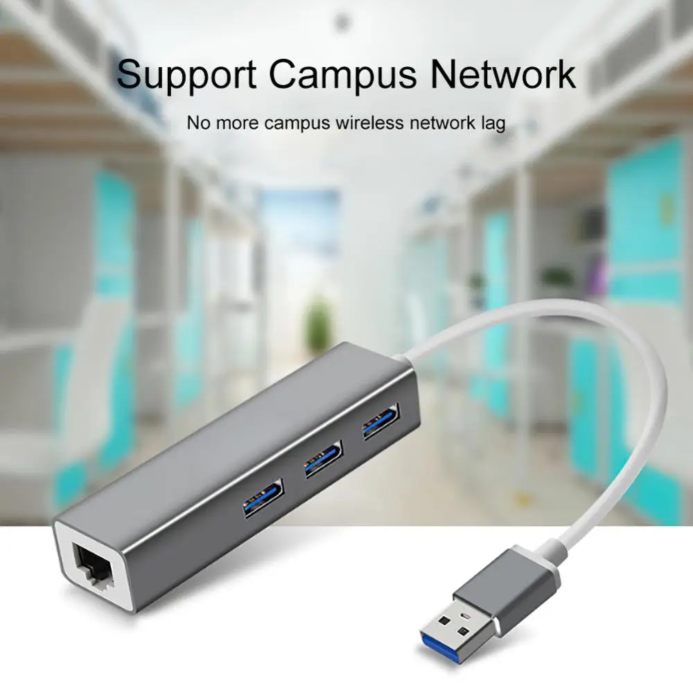 Kuum 3 Ports Tüüp C-USB-HUB Toetus Ethernet-LAN RJ45 Kaabli Adapter, Network Card USB 2.0 andmevahetus Adapter Sülearvuti
