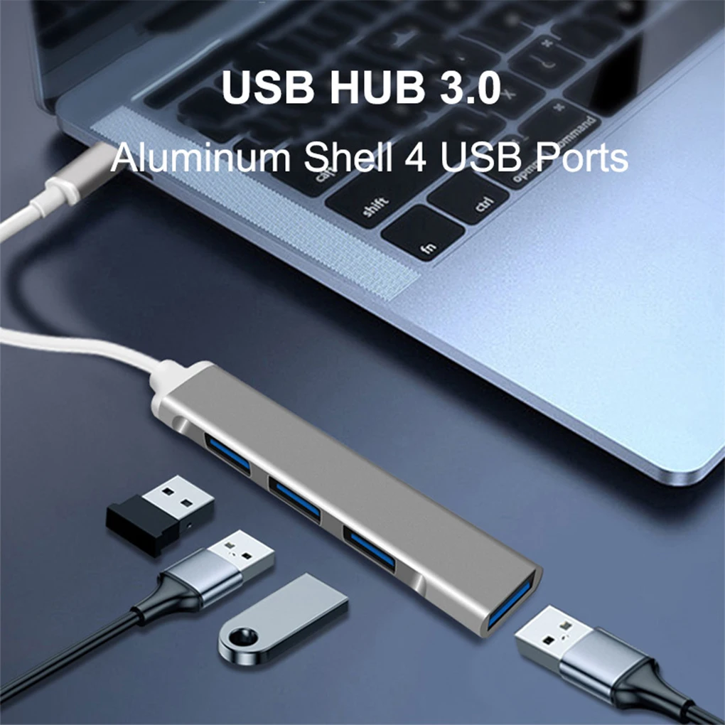 USB Hub, 4 Porti Arvuti Splitter Adapter Expander 4 1 Arvuti Dock Station Välise Laadijaga), Majapidamis-Kontor