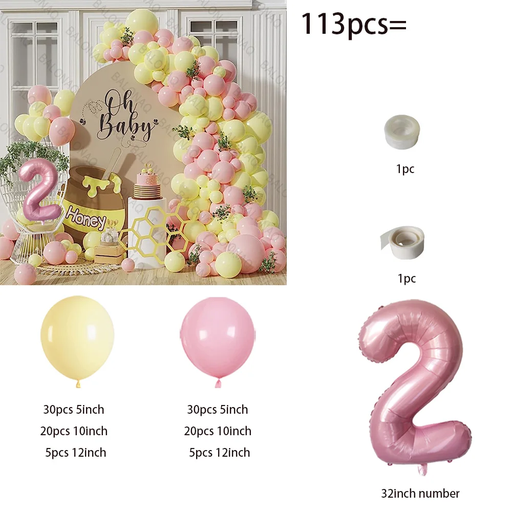 Kollane Roosa Vanik Arch Kit Õhupalli Pärg Kit Pulmi, Sünnipäeva Decor Set Latex Balloon Baby Shower Dekoratiivsed Õhupall