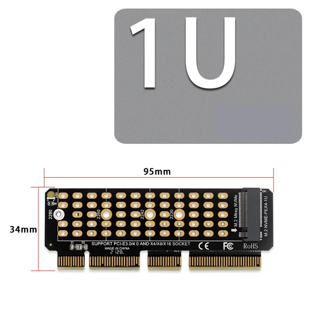 M. 2 NVME PCI-E 4.0 Adapter Kaardi M. 2 M-VÕTI Pesa Toetab 1U Server