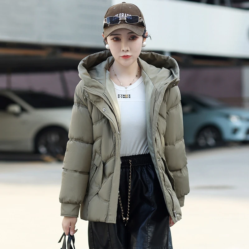 Korea Fashion Naiste Parkad Soe Paksenema Mood Mantel Liiga Talve Vabaaja Jope Streetwear Naine Kapuutsiga Mantel 2023