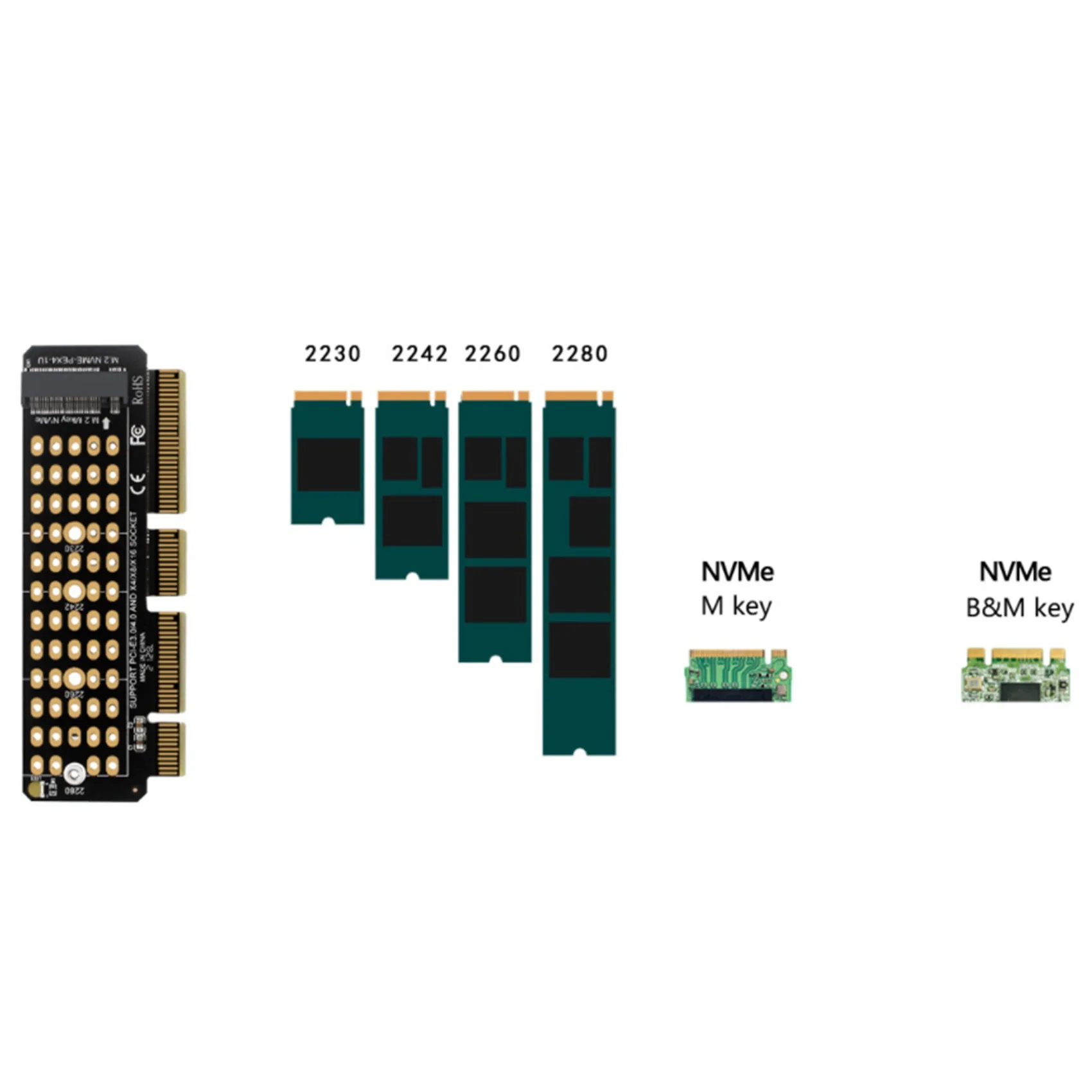 M. 2 NVME PCI-E 4.0 Adapter Kaardi M. 2 M-VÕTI Pesa Toetab 1U Server