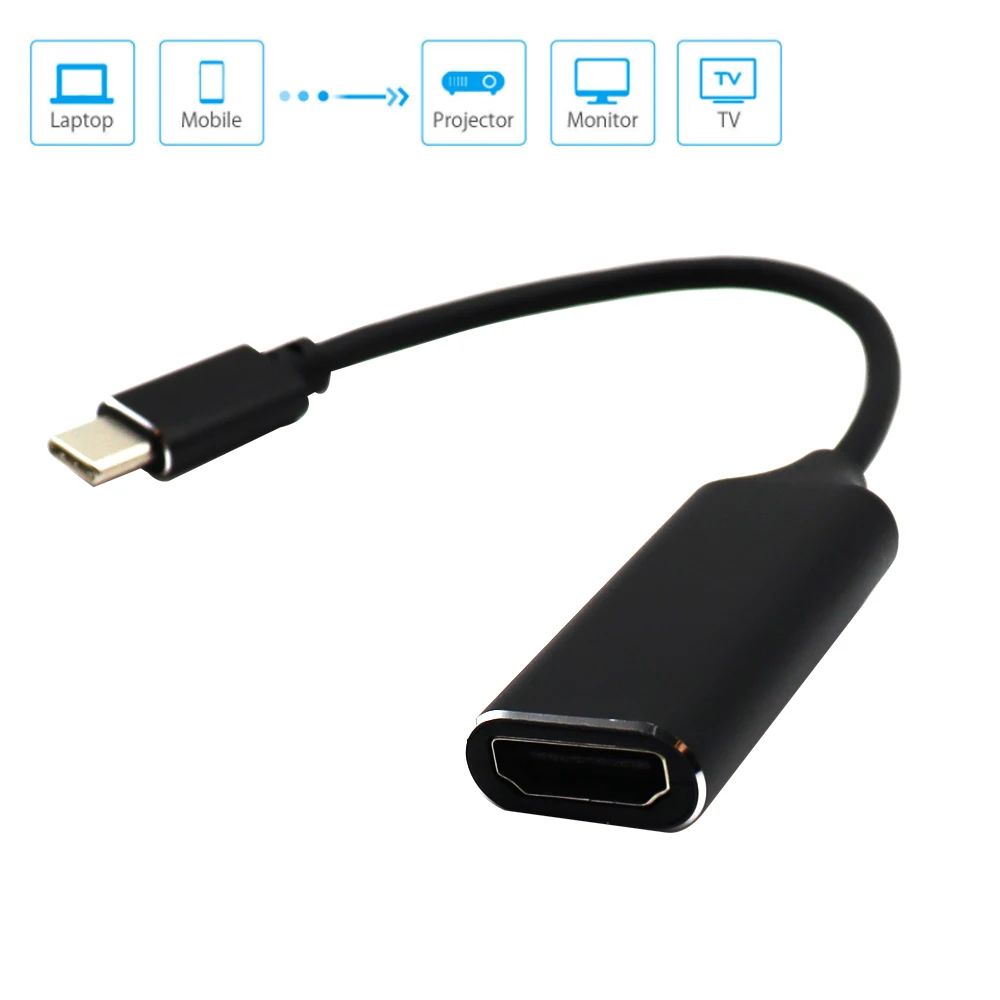 USB-C HDMI Adapter Kaabel 4K 30Hz C-Tüüpi HDMI-Kaabel MacBook Pro Air iPad Pro Samsung Galaxy S20 S21 USB-C HDMI Adapter