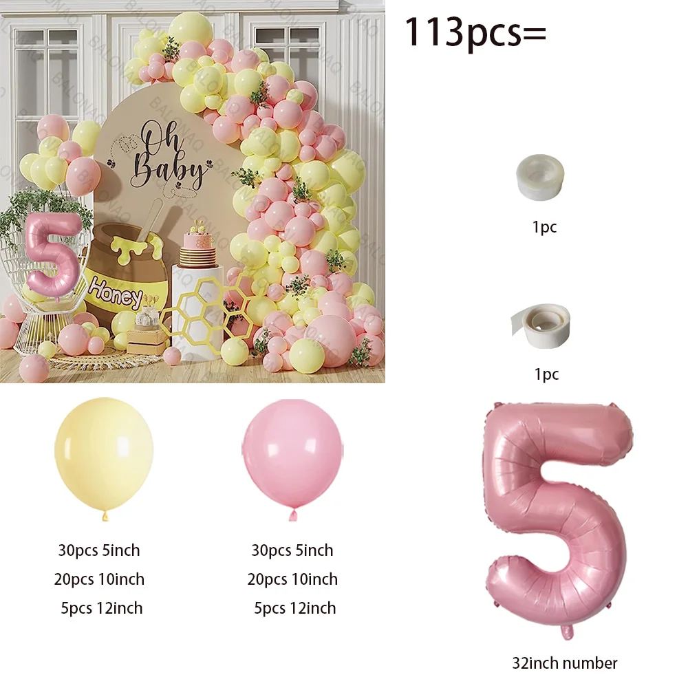 Kollane Roosa Vanik Arch Kit Õhupalli Pärg Kit Pulmi, Sünnipäeva Decor Set Latex Balloon Baby Shower Dekoratiivsed Õhupall